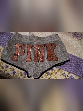 Vintage Y2K Victoria Secret Booty Bum Logo Short Shorts Bling Like New Pup